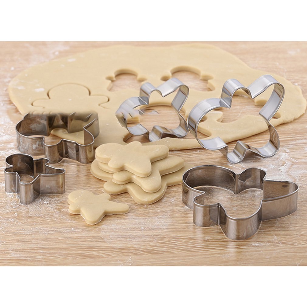 5PCS Stainless Steel Cookie Cutter Gingerbread Man Shapes for Cake Mold Home Party Cake and Pastries Making Cutters Cookie mold