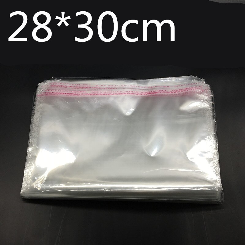 100 Stks Clear Zelfklevend Seal Plastic Zakken Transparant Opp Verpakken 28x30 cm