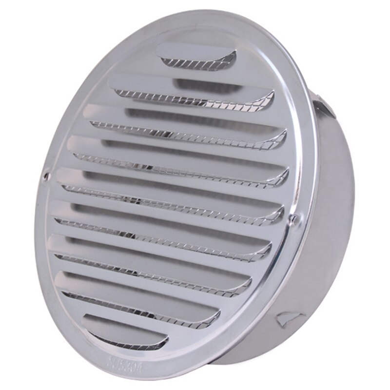 200mm Home Stainless Circle Air Vent Grille Ducting Ventilation Cover Stainless Steel Louver Air Vent