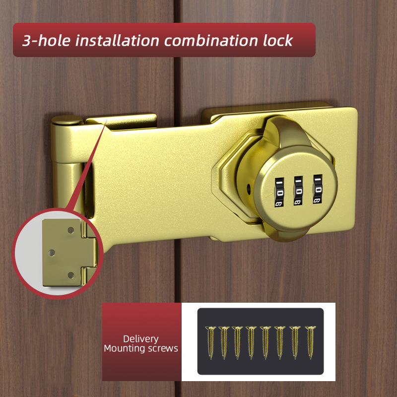 90° combination lock security lock for refrigerator cabinets and drawers sliding door lock for file cabinets bedroom door lock: Orange