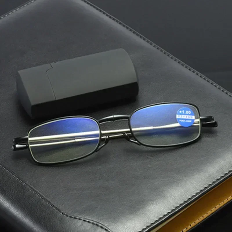 Männer falten Lesebrille mit fallen Jahrgang HD blaues Licht blockiert Presbyopie Frauen tragbare ultraleichte Fernsicht brillen