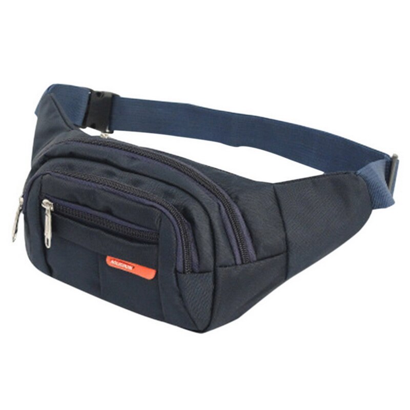 Loozykit crossbody tasker mænd lynlås solid talje taske læder skuldertasker bryst taske usb med hul tilbage håndtaske pakker pung