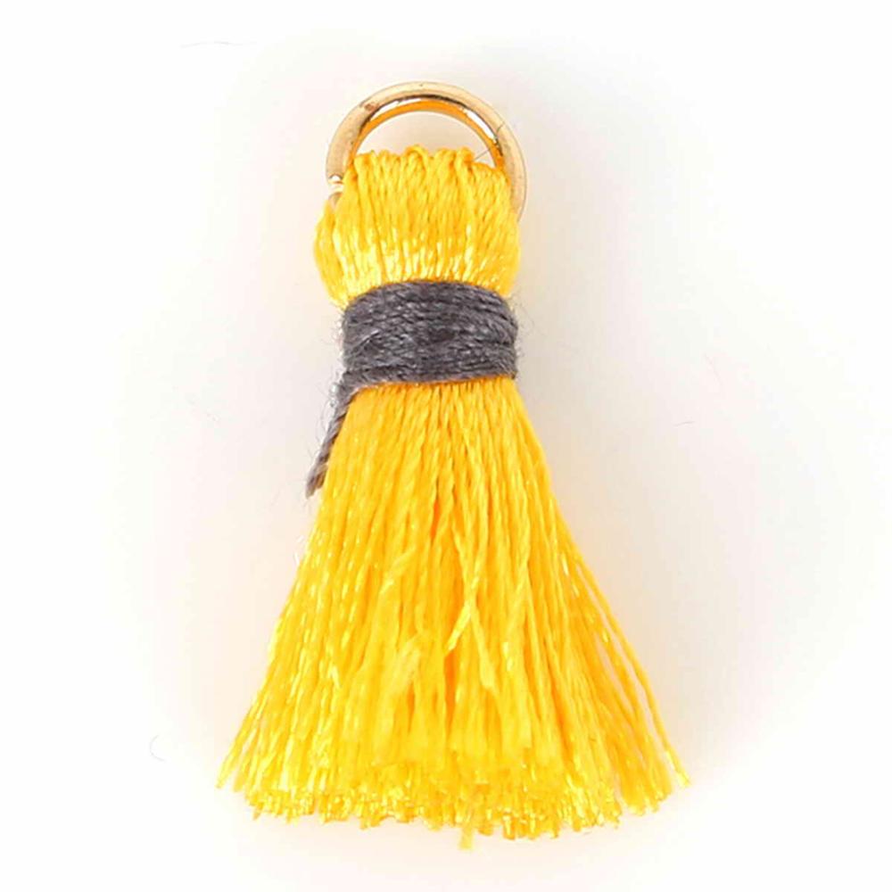 20mm 100 /zak zijden mini kwastjes bedels sieraden maken bevindingen materialen bevindingen & componenten materiaal 18 kleuren: Geel
