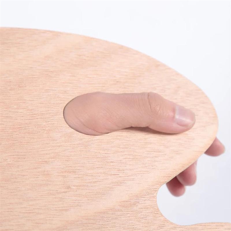 Plateau de mélange de couleurs pour peinture artistique, planche de mélange de couleurs ovale, peinture à l&#39;huile acrylique, plateau de mélange de couleurs en bois