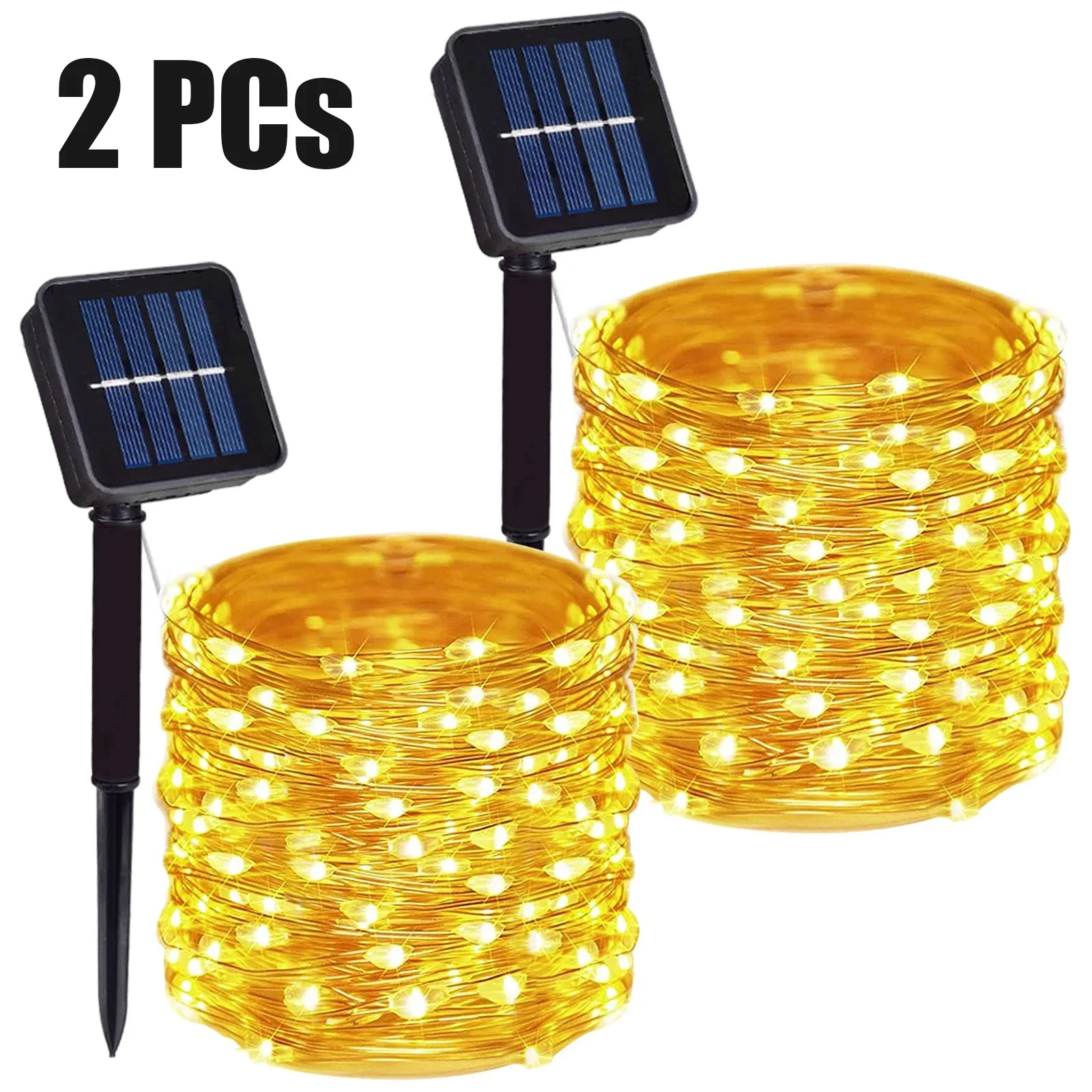 LED Solar String Light Outdoor Garden Fairy Lights Led Twinkle Waterproof Lamp for Christmas Party Decor 7m/12m/22m/32m/52m/102m: moon blue / 6-10W