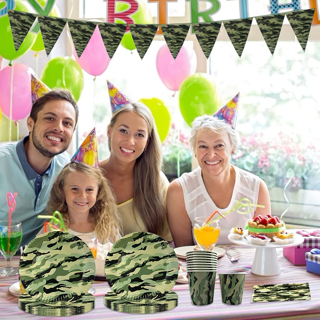 Camouflage Themafeest Decoraties Army Wegwerp Servies Cup Servetten Banners Baby Shower Kids Camo Verjaardag Feestartikelen