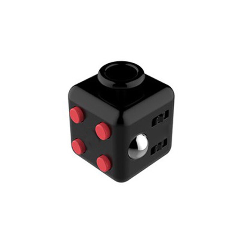 Office Stress Relief Hands Autism ADHD Anxiety Relief Focus Kids 6 Sides Magic Anti Stress Cube Spinner Toys Boredom Finger Toys: Black red