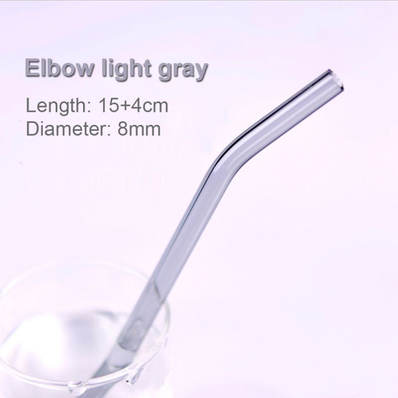 Rainbow Color Reusable High Temperature Resistant Glass Drinking Straws Bent Drinking Straw Milk Drinkware Bar Party Accessory: H