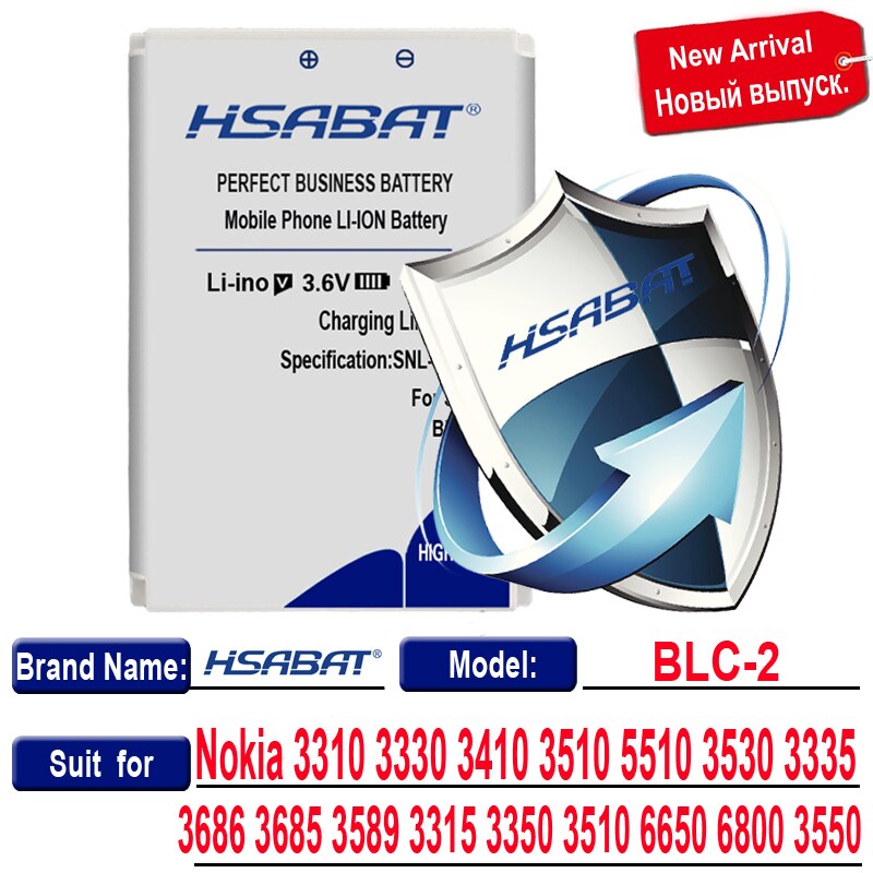 HSABAT Battery for Nokia BL-4B BL-4D BL-4C BL-4CT BL-4U BL-5B BL-5BT BL-5C BL-5CT BL-5J BP-5M BP-6X BL-6Q BLC-2 BLD-3 BLB-2