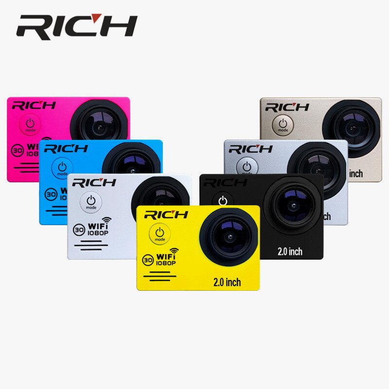 RICH SJ7000Sports Cameras 1080P Action Camera 12MP WiFi Sports Cameras 30M Waterproof 2.0LCD Full HD DVR 170