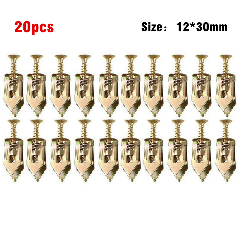 10/20Pcs Self Drilling Anchors Screws Self-Tapping Expansion Screw Drywall Anchor Kits Suitable for Gypsum Board Plasterboard: 12X30mm  20PCS