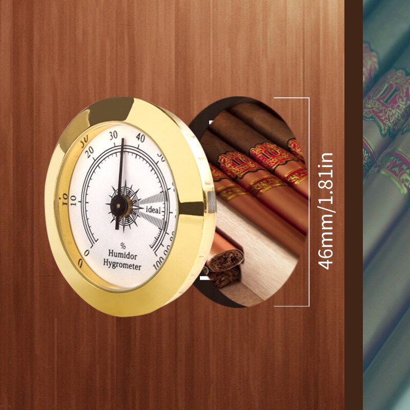 50mm Mini Cigar Hygrometer High-precision Household Inlaid Mechanical Hygrometer For Cigar Box, Piano Box, Guitar ,baby Room