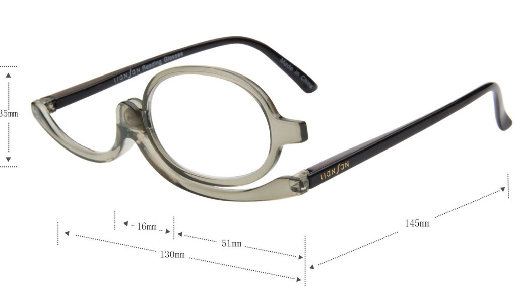 Women Magnifying Glasses Make Up Reading Glasses Folding Single Lens Presbyopic Eyeglasses Female Spotted Eyewear +1.0 To +4.0: GRAY / +350