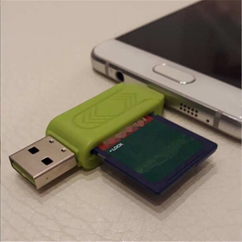 Micro-usb-otg-tf/sd-kartenleser für handy, tablet-pc und mediaplayer (farbe zufällig)