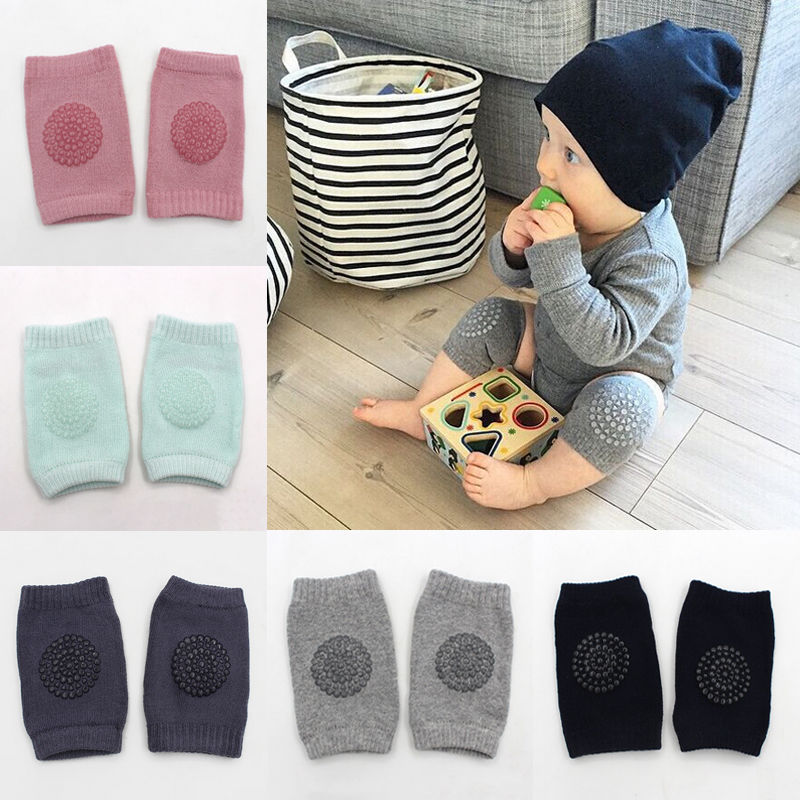 Baby Accessoires Pasgeboren Baby Veiligheid Elleboog Kruipen Knie Ademend Warmer Protector Silicagel Stippen Anti-Slip Knie Pads