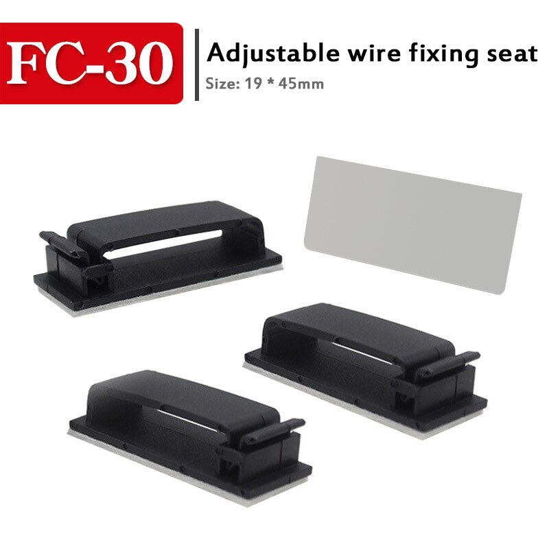 50/100 Pcs Self Adhesive Finisher Wire Clamp Packs Of Cable Management Clips, Firm Adhesive Pad Clips Wire Management Organizer