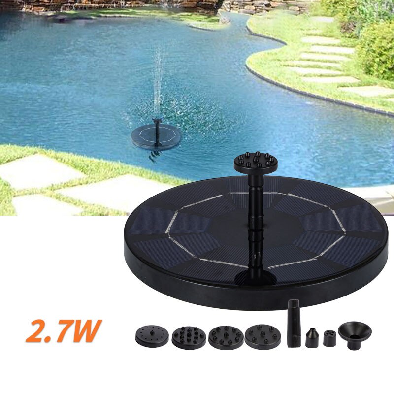 Round solar fountain floating water fountain for garden decoration solar fountainin pool Bird Bath Water Pumps for Garden