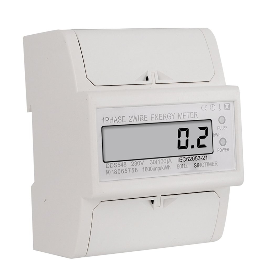 DIN Rail Mount AC 380V 5-100A Three Phase 2 Wire Digital Power Meter Electricity Cost Measuring Meter