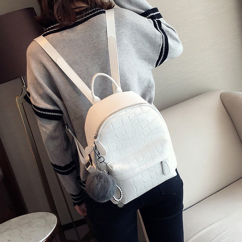 Female White Back Pack Black Backpacks Mini Backpacks Women PU Leather Cute Small Backpack For Teen Girls Bagpack Woman