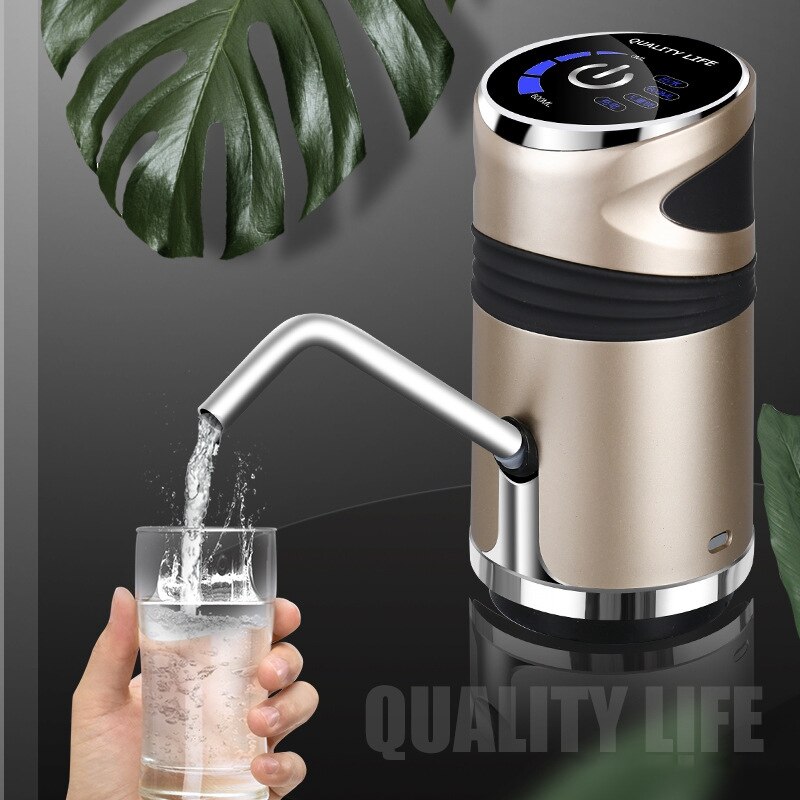 Automatisk elektrisk vanddispenser pumpe gallon flaske drikke switch til vandpumpe enhed dispenser flaske: Guld
