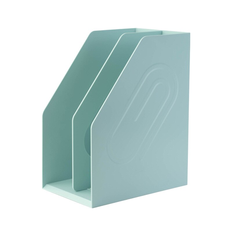 Diy Removable File Organizer Box Office Desk File Tray Magazine Holder Stand Office Organizer Desktop Bookends: blue