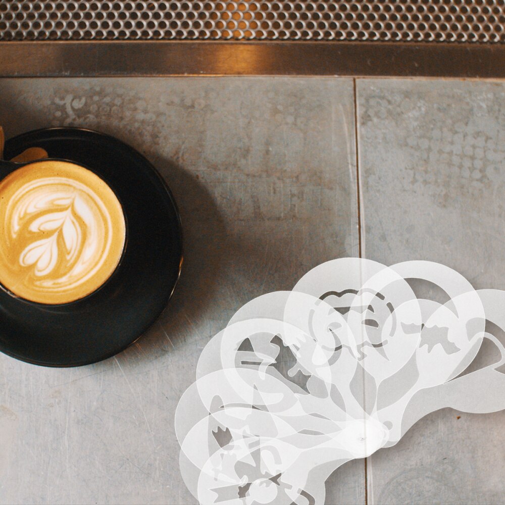 32pcs Milk Foam Coffee DIY Cappuccino Latte Stencils Printing Model for Cafés Kitchen Bar