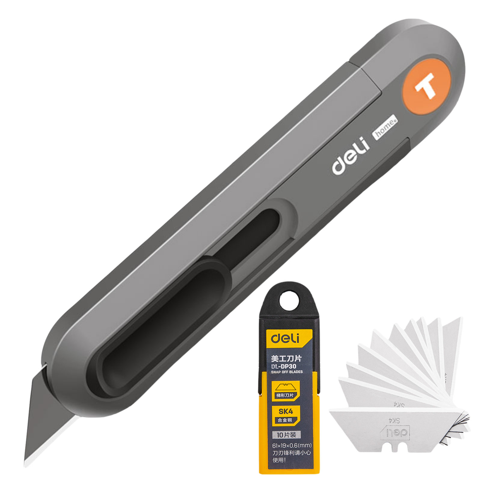 Deli Retractable Utility Knife,Box Cutters,Portable Paper Cutter for Envelopes Express Unpacking Cutting DIY Crafts: light yellow