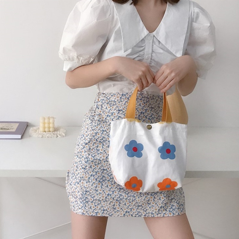 Sac à main femme sac en toile pliable petit sac à main étudiant frais Eco sac de Shopping réutilisable