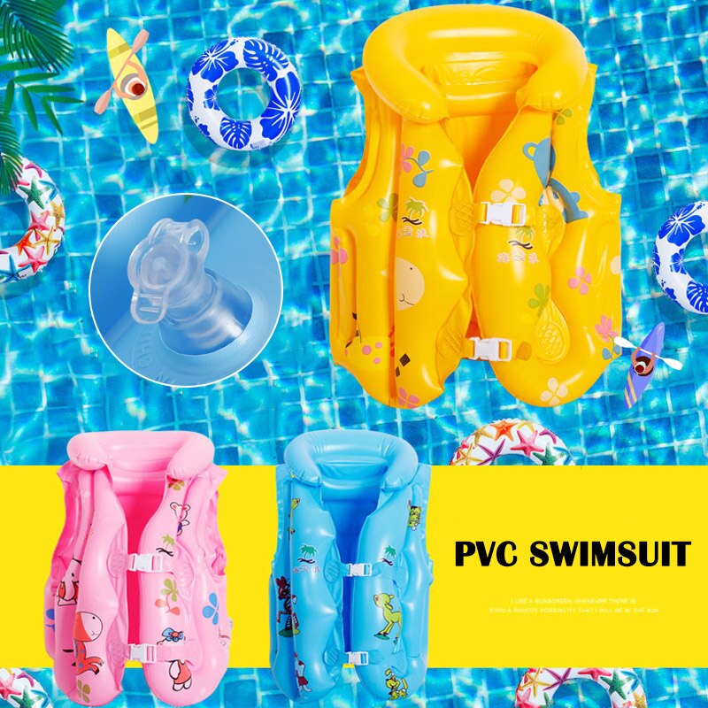 Children Life Jacket Inflatable PVC Cartoon Life Vest with Buckle for Kids PUZ777