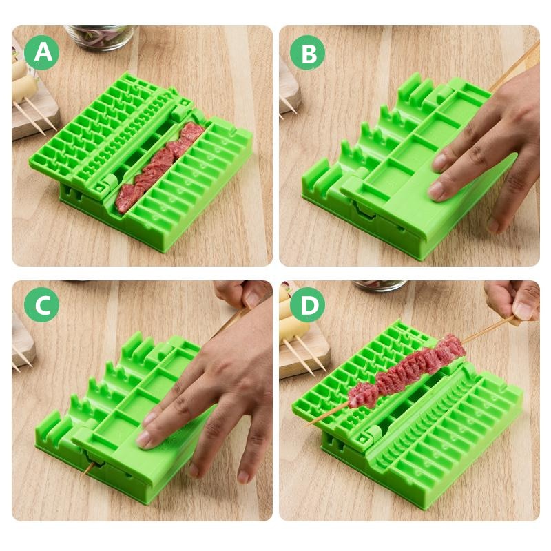 Machine pour faire des brochettes de Kebab, boîte pour faire des brochettes de Barbecue, viande de bœuf, porc, légumes, Grill, accessoires de cuisine, Gadget pour Barbecue en plein air
