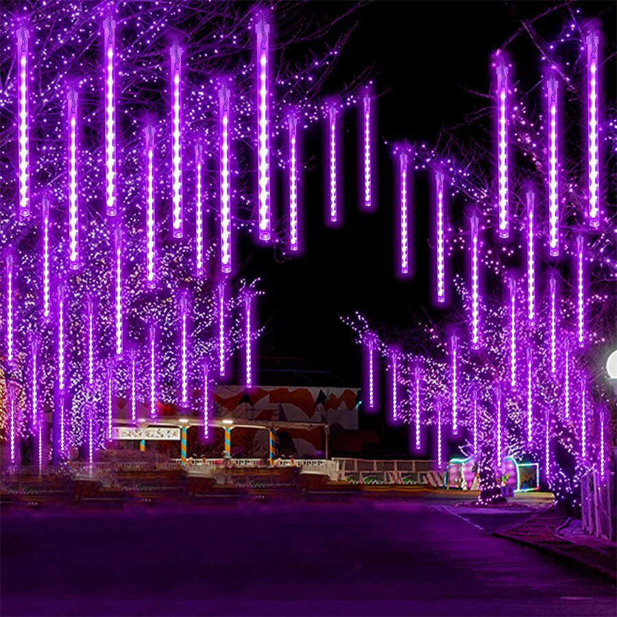 Kerst Licht Outdoor Meteorenregen Licht Vallen Regen Licht 8 Buis 192/384LED Sneeuw Vallen Ijspegel Cascading Licht Voor
