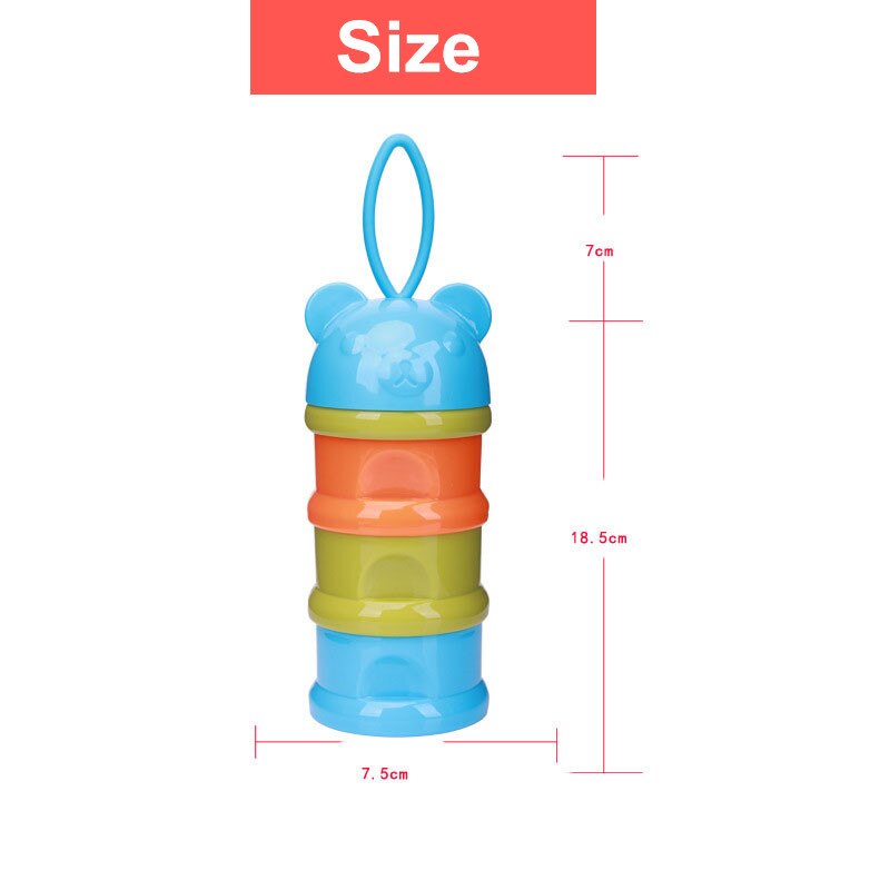 1pc bærbare baby-mælkepulverbeholdere til små børn modermælkserstatninger 3- lags tegneserie bjørn mad opbevaring/dispenser