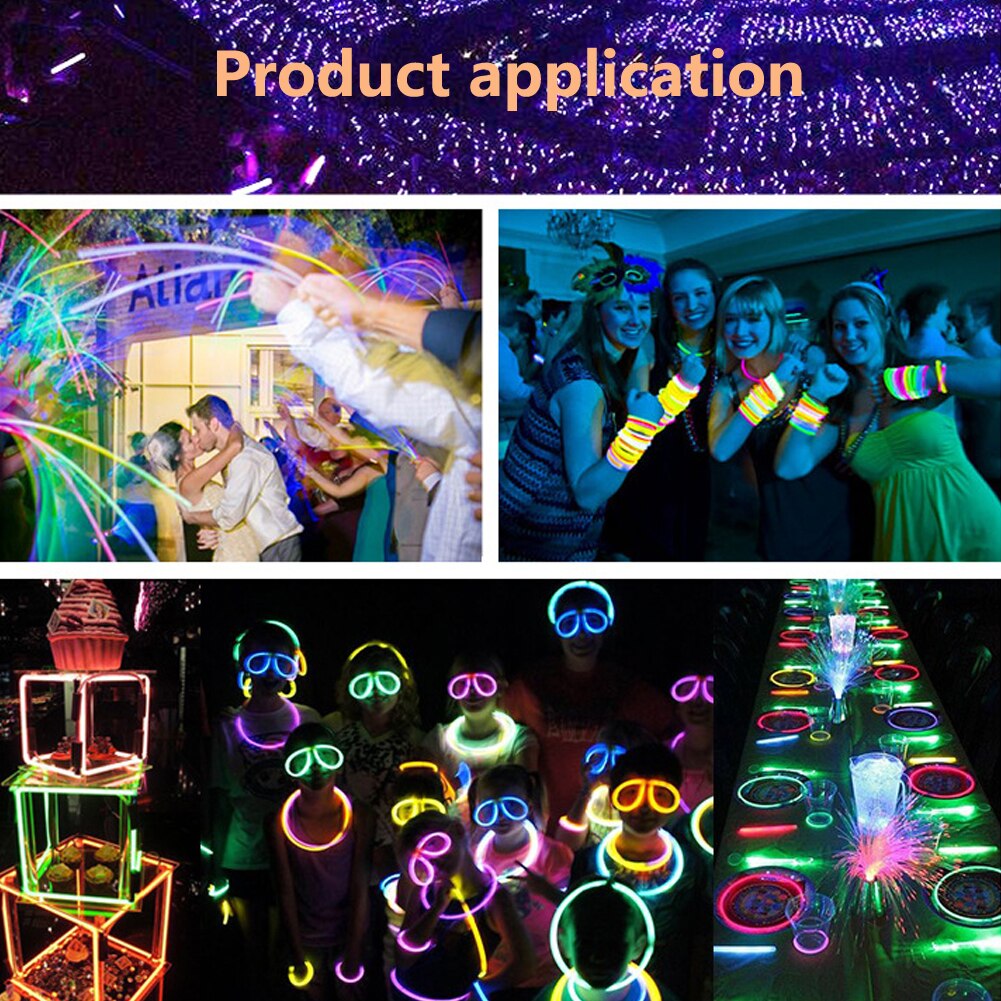 100 Pcs Glow Sticks Light toys Fluorescence Light Bracelets Necklaces Neon Bright Colorful flash Glow Sticks Party Supplies Toy