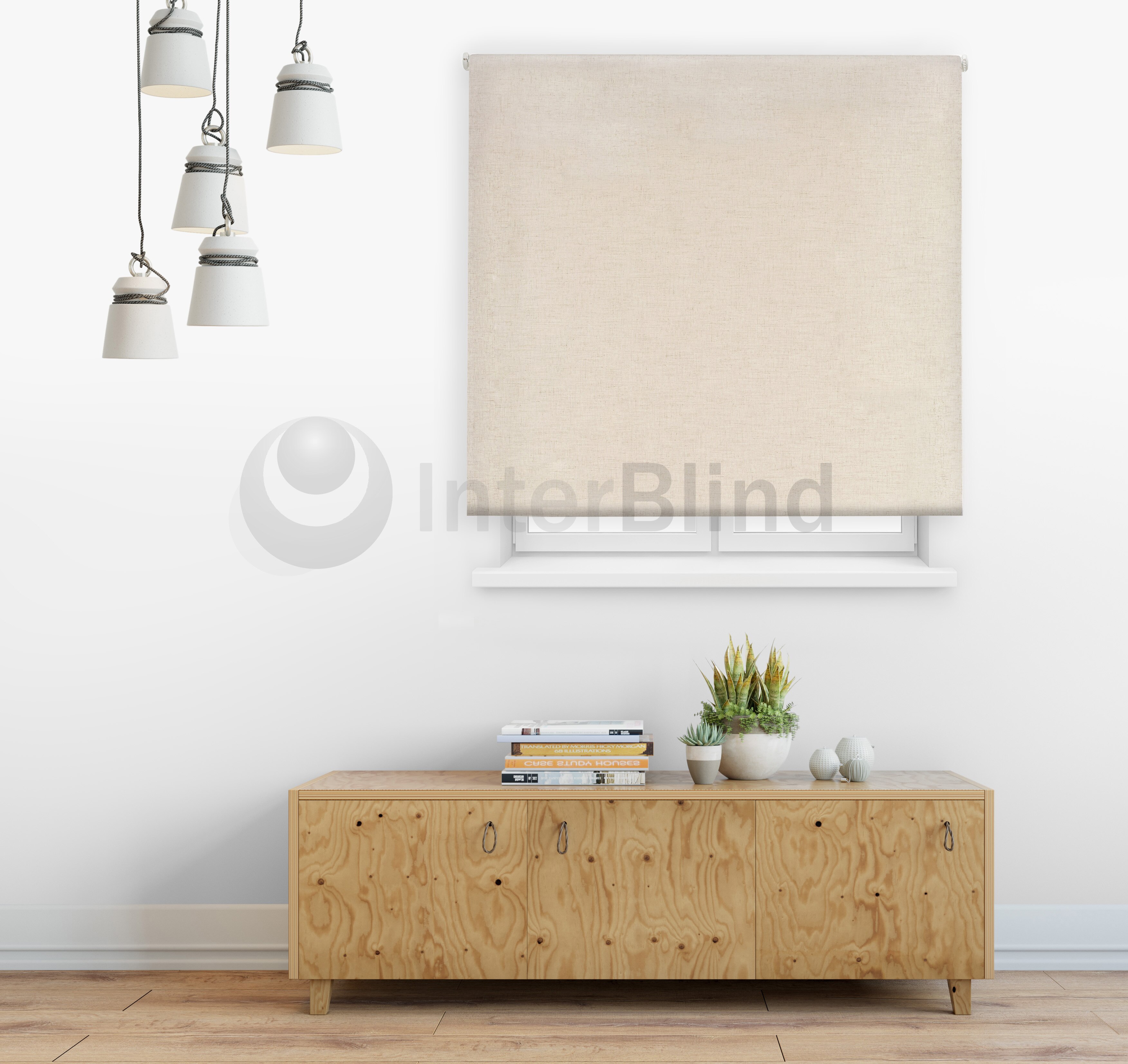 Interblind - Estor enrollable lino 100% opaco, varias medidas