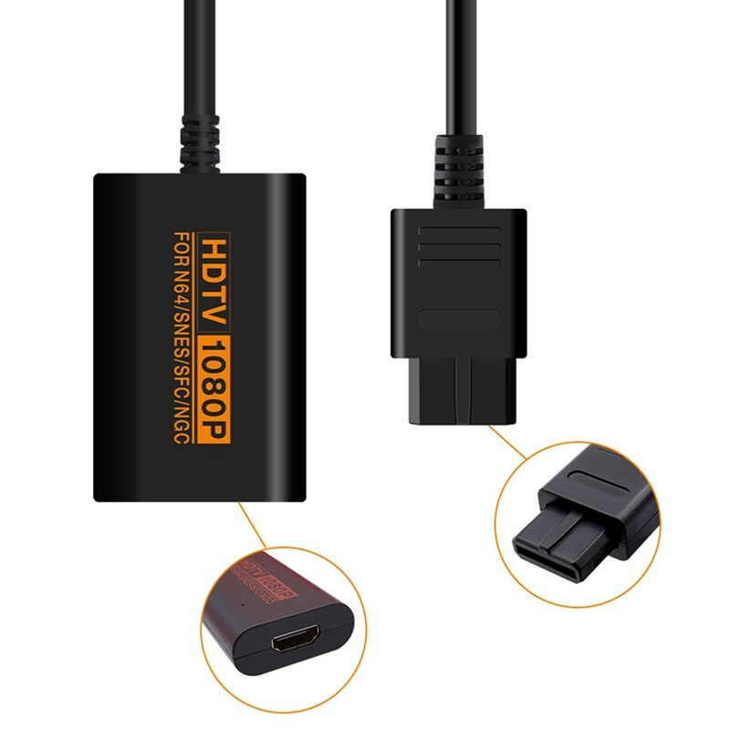 1080P HDTV Converter with Cable for Nintendo 64 / SNES / NGC Gamecube for Retro Video Game Console