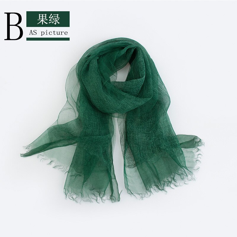 Luxe Solid Real 100% Zijde Zomer Rimpel Sjaal Vrouwen Shawl Lange Soft Wrap