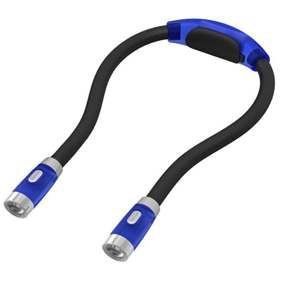 Convenient Flexible Handsfree Led Neck Hug light Book Reading Lamp Novelty Led Night Flash light Camping light: Blue with Black