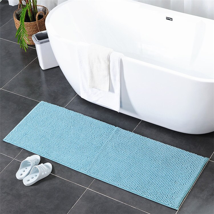 Antislip badmat chenille bad waterabsorptie douchemat 50*120 50*140cm: Blauw / 50140cm