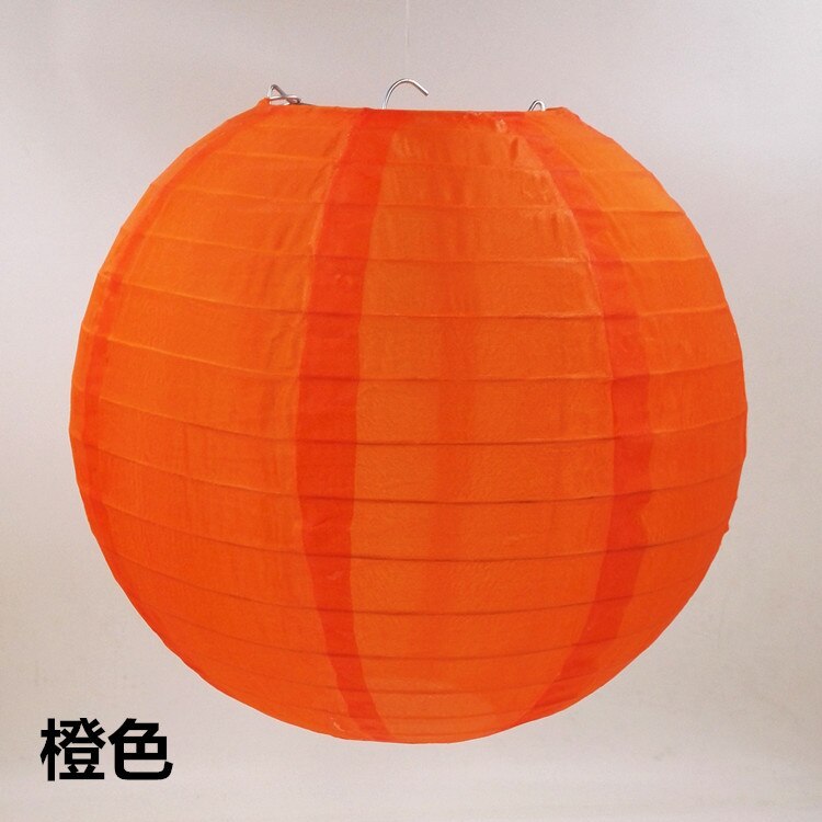 Nueva linterna de papel redonda china de 20 cm linterna de papel de cumpleaños para la decoración del Partido de la boda artesanía chico niños pintura DIY linterna: orange