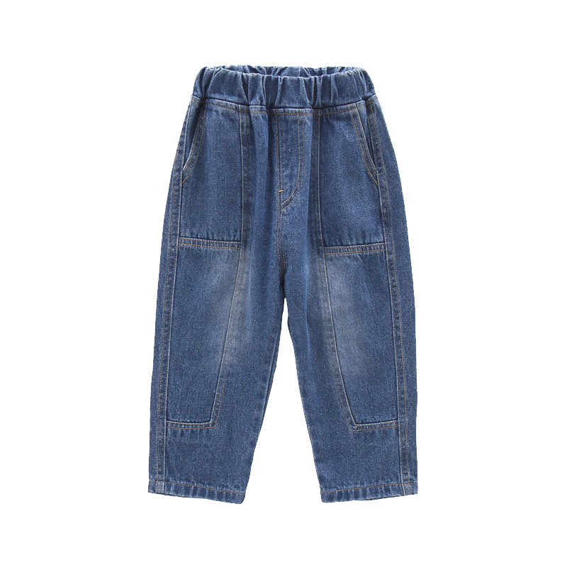 Vaqueros para niñas pequeñas, pantalones vaqueros de Patchwork para niños, vaqueros de pierna ancha para niñas de primavera y otoño, ropa de estilo informal para niños.