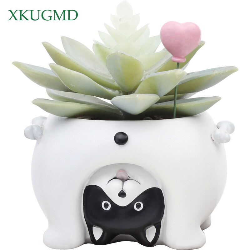 Sarjakuva luonnonhartsi kukkaruukku nverted eläinten lihakasvi kukkaruukku maljakko söpö puutarha kotitoimiston koristelu