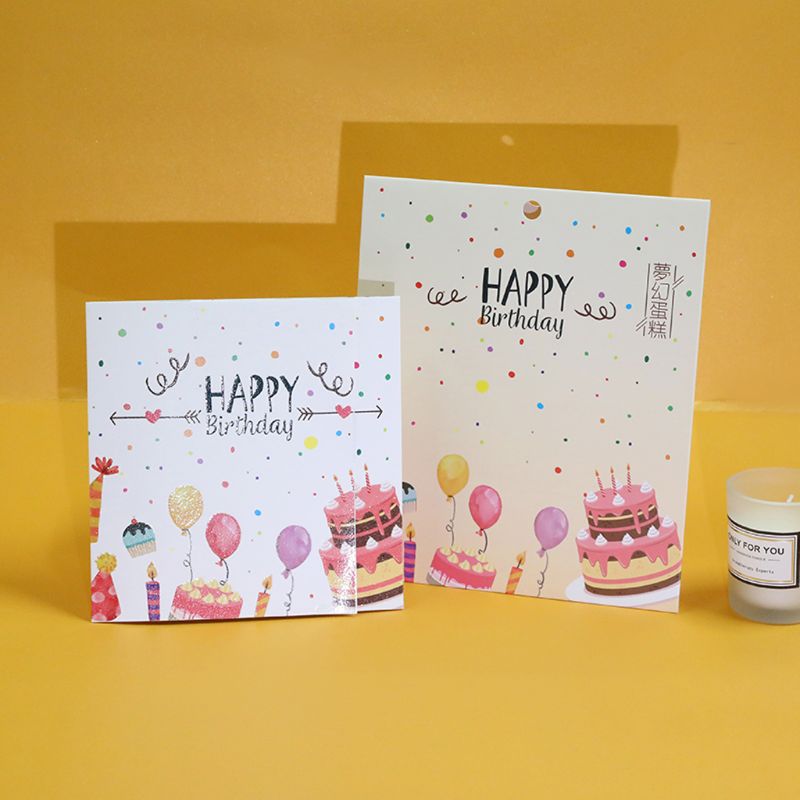 3D Pop Up Cake Greeting Cards Postcards Invitations with Envelope Birthday Party