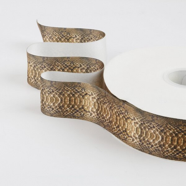 Snake Skin & Leopard pattern printed Poly Cotton ribbon for Party Home Wedding Decor Wrapping Garment Accessories: 4cm Orange Yellow