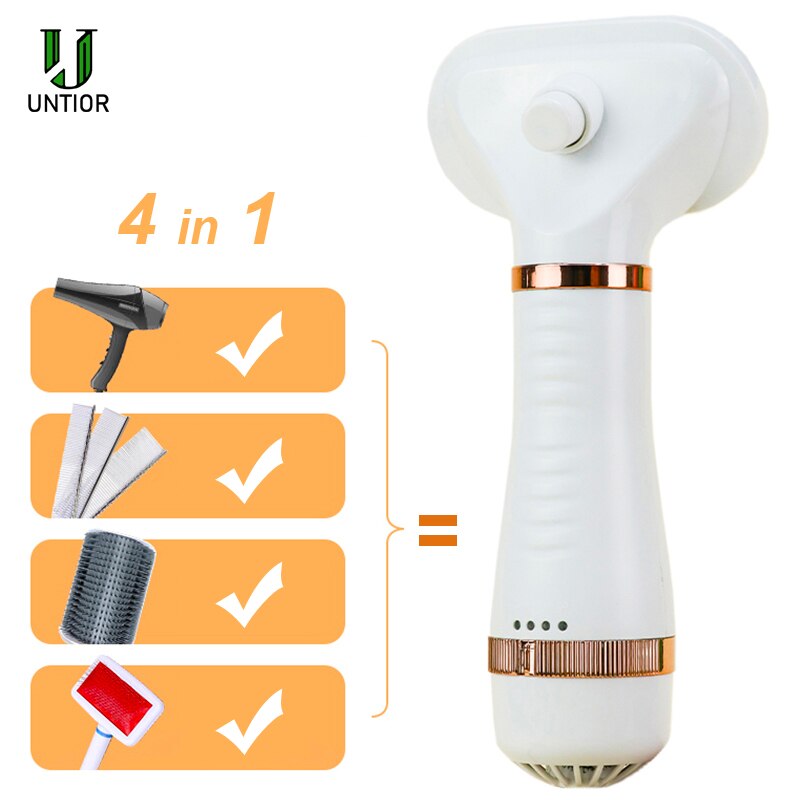 UNTIOR-cepillo eliminador de pelo para perros y gatos, 2 en 1, secador de pelo para mascotas, peine de depilación, limpiador de pelo para mascotas, SUMINISTROS DE ASEO: A / UK