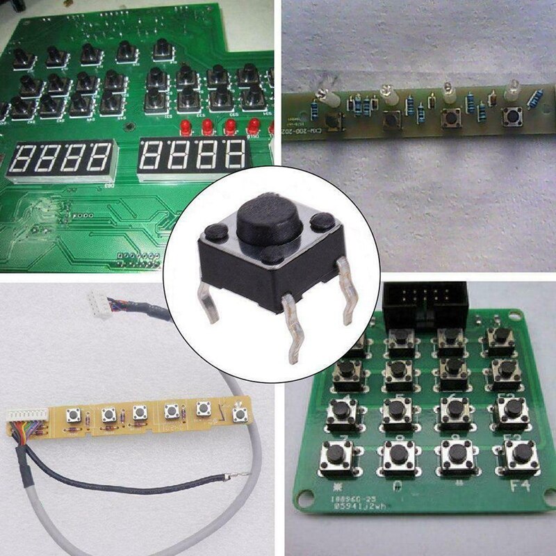 10 Models 100Pcs Tactile Push Button Switch Kit 6x6 Tact 4.3MM-13MM DIP 4P