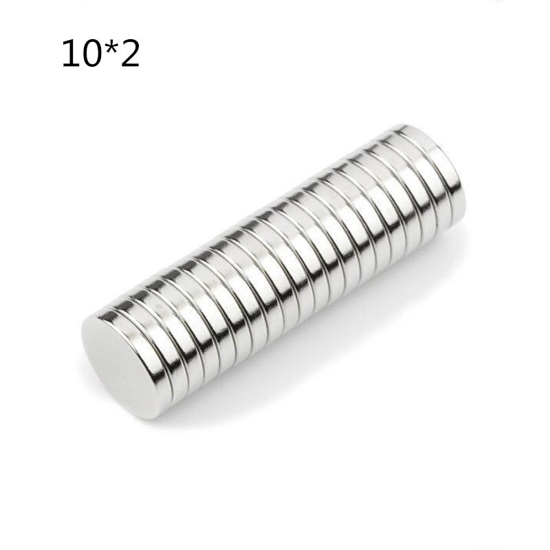 20 Stks/partij 10*1Mm 10*2Mm 10*3Mm 10*4Mm 10*5Mm N52 Diameter Neodymium Kleine Ronde Magneten Sterke Ndfeb Permanente Magneten: 10-2  20pcs