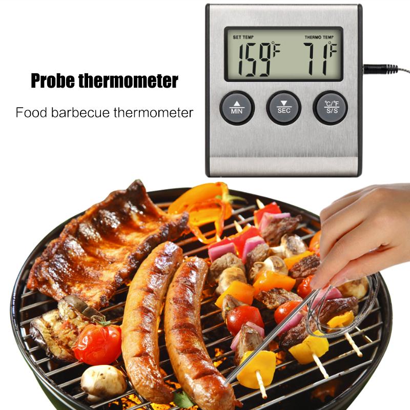 Probe Thermometer Naald Rvs Sensor Magnetische Pasta Keuken Thermometer Voedsel Thermometer Plastic Meten Koken