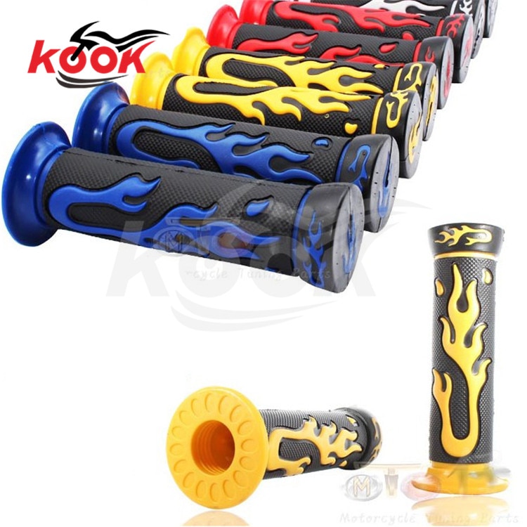 4 Colors Available motorcycle handle bar grips universal motorbike grips rubber blue white red yellow colorful motocross handbar