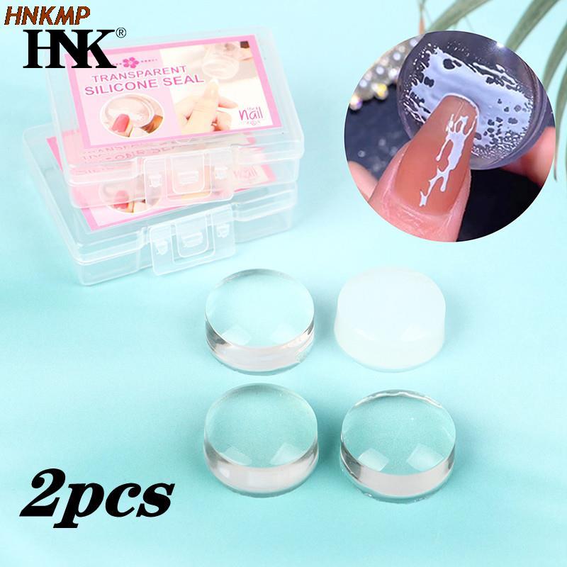 2 * Transfer Stamper Vervanging Hoofd Siliconen Vulling Hoofd Clear Jelly Franse Nail Tool Nagellak Print Nail Seal Stamp template