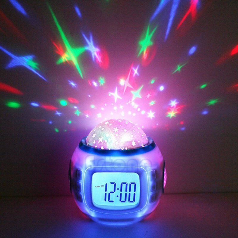 Multifunktions LED Starry Buntes Nachtlicht Color-Cambiato Digitale HA PORTATO Projektor Wecker di Allarme Orologi